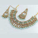 Rajwadi Collection Gold Plated Crystal Stone And Beads Necklace Set