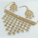 Rajwadi Collection Gold Plated Crystal Stone And Beads Necklace Set