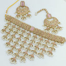 Rajwadi Collection Gold Plated Crystal Stone And Beads Necklace Set
