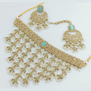 Rajwadi Collection Gold Plated Crystal Stone And Beads Necklace Set