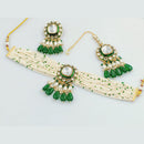 Rajwadi Collection Gold Plated Kundan Stone And Pearls Choker Necklace Set
