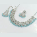 Rajwadi Collection Silver Plated Crystal Stone And Beads Necklace Set