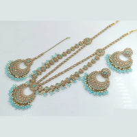 Rajwadi Collection Gold Plated Crystal Stone And Beads Long Necklace Set