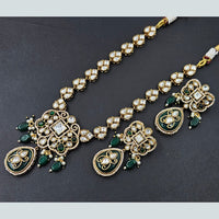 Rajwadi Collection Gold Plated Crystal Stone And Beads Long Necklace Set