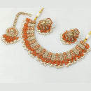 Rajwadi Collection Gold Plated Crystal Stone And Pearls Necklace Set