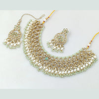 Rajwadi Collection Gold Plated Crystal Stone And Pearls Necklace Set