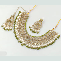 Rajwadi Collection Gold Plated Crystal Stone And Pearls Necklace Set