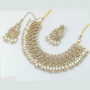 Rajwadi Collection Gold Plated Crystal Stone And Pearls Necklace Set