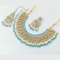 Rajwadi Collection Gold Plated Crystal Stone And Pearls Necklace Set