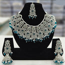 Rajwadi Collection Silver Plated Crystal Stone And Pearls Necklace Set