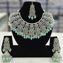 Rajwadi Collection Silver Plated Crystal Stone And Pearls Necklace Set