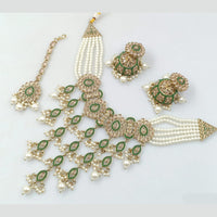 Rajwadi Collection Gold Plated Crystal Stone And Pearls Necklace Set
