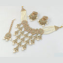 Rajwadi Collection Gold Plated Crystal Stone And Pearls Necklace Set