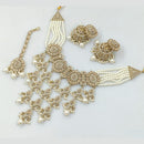 Rajwadi Collection Gold Plated Crystal Stone And Pearls Necklace Set