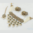 Rajwadi Collection Gold Plated Crystal Stone And Pearls Necklace Set
