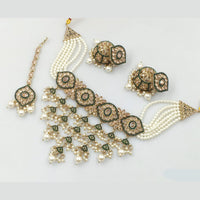 Rajwadi Collection Gold Plated Crystal Stone And Pearls Necklace Set