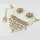 Rajwadi Collection Gold Plated Crystal Stone And Pearls Necklace Set