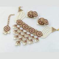 Rajwadi Collection Gold Plated Crystal Stone And Pearls Necklace Set