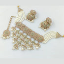 Rajwadi Collection Gold Plated Crystal Stone And Pearls Necklace Set