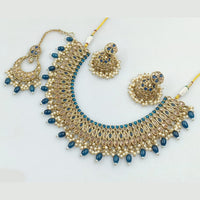 Rajwadi Collection Gold Plated Crystal Stone And Pearls Necklace Set