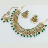 Rajwadi Collection Gold Plated Crystal Stone And Pearls Necklace Set