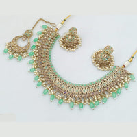 Rajwadi Collection Gold Plated Crystal Stone And Pearls Necklace Set