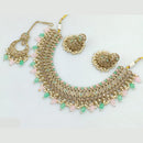 Rajwadi Collection Gold Plated Crystal Stone And Pearls Necklace Set