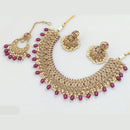 Rajwadi Collection Gold Plated Crystal Stone And Pearls Necklace Set