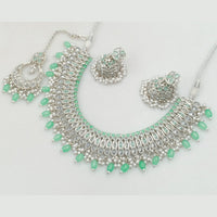 Rajwadi Collection Silver Plated Crystal Stone And Pearls Necklace Set