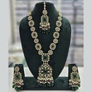 Rajwadi Collection Gold Plated Kundan Stone And Pearls Long Necklace Set