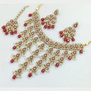 Rajwadi Collection Gold Plated Crystal Stone And Pearls Necklace Set
