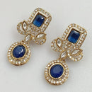 Rajwadi Collection Gold Pated Crystal Stone Dangler Earrings