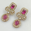 Rajwadi Collection Gold Pated Crystal Stone Dangler Earrings