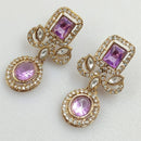 Rajwadi Collection Gold Pated Crystal Stone Dangler Earrings