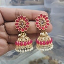 Rajwadi Collection Gold Pated Crystal Stone And Pearls Jhumki  Earrings