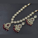 Rajwadi Collection Gold Plated Polki Kundan Stone And Beads Necklace Set