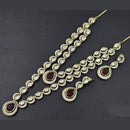 Rajwadi Collection Gold Plated Polki Kundan Stone Necklace Set