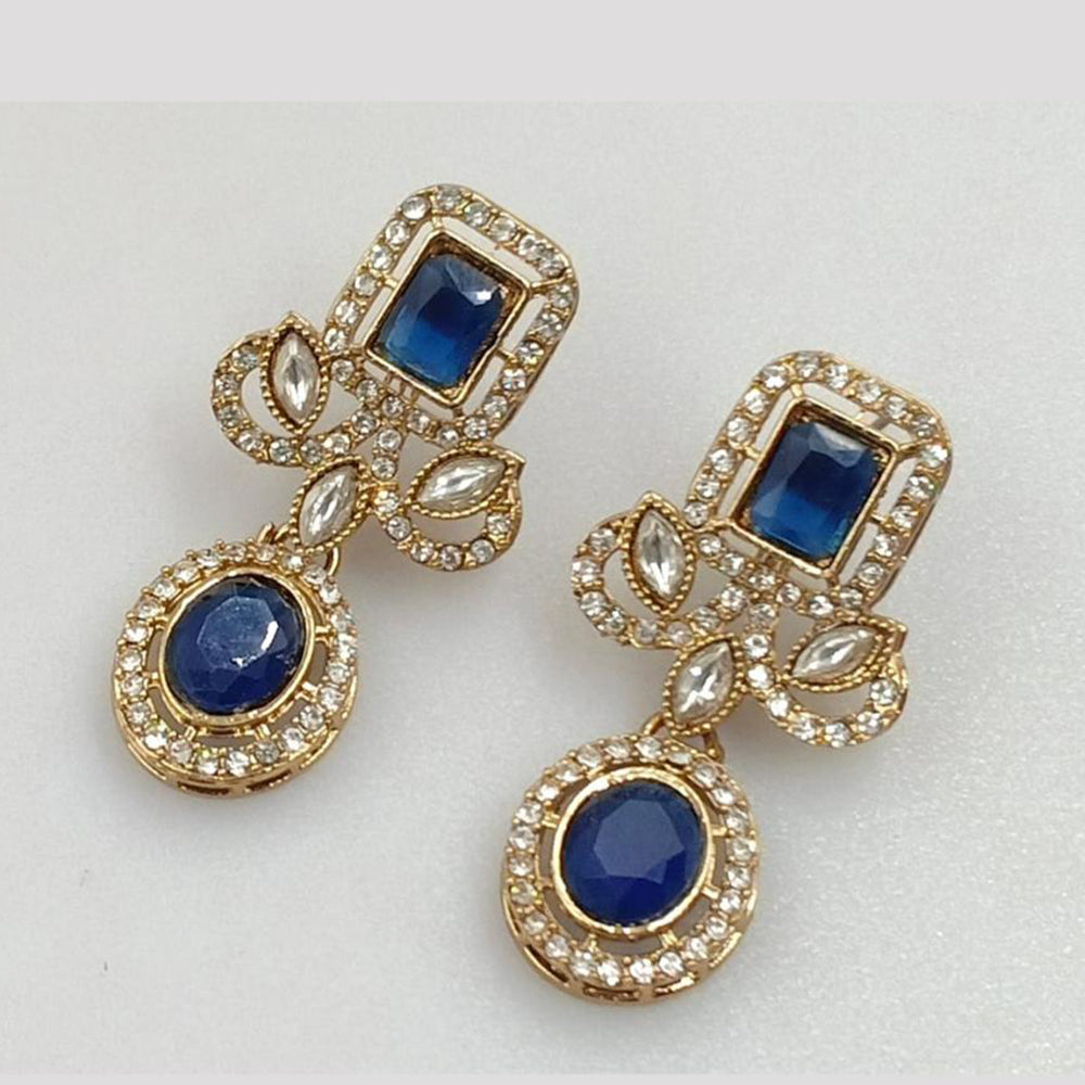 Rajwadi Collection Gold Pated Crystal Stone Dangler Earrings
