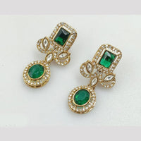 Rajwadi Collection Gold Pated Crystal Stone Dangler Earrings
