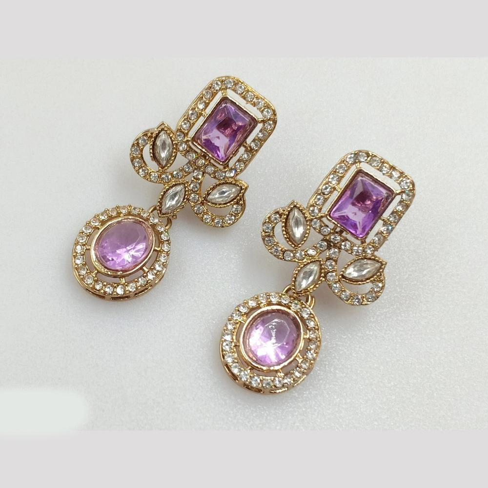 Rajwadi Collection Gold Pated Crystal Stone Dangler Earrings