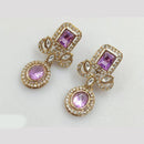 Rajwadi Collection Gold Pated Crystal Stone Dangler Earrings