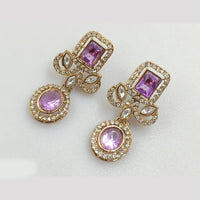 Rajwadi Collection Gold Pated Crystal Stone Dangler Earrings