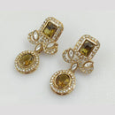 Rajwadi Collection Gold Pated Crystal Stone Dangler Earrings