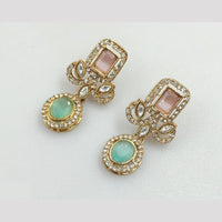 Rajwadi Collection Gold Pated Crystal Stone Dangler Earrings