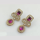 Rajwadi Collection Gold Pated Crystal Stone Dangler Earrings