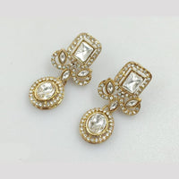 Rajwadi Collection Gold Pated Crystal Stone Dangler Earrings