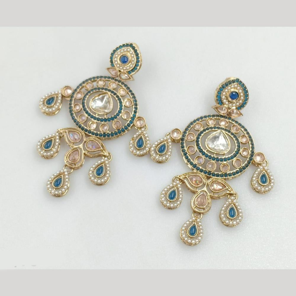 Rajwadi Collection Gold Pated Crystal Stone Dangler Earrings