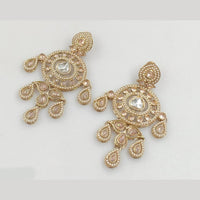 Rajwadi Collection Gold Pated Crystal Stone Dangler Earrings