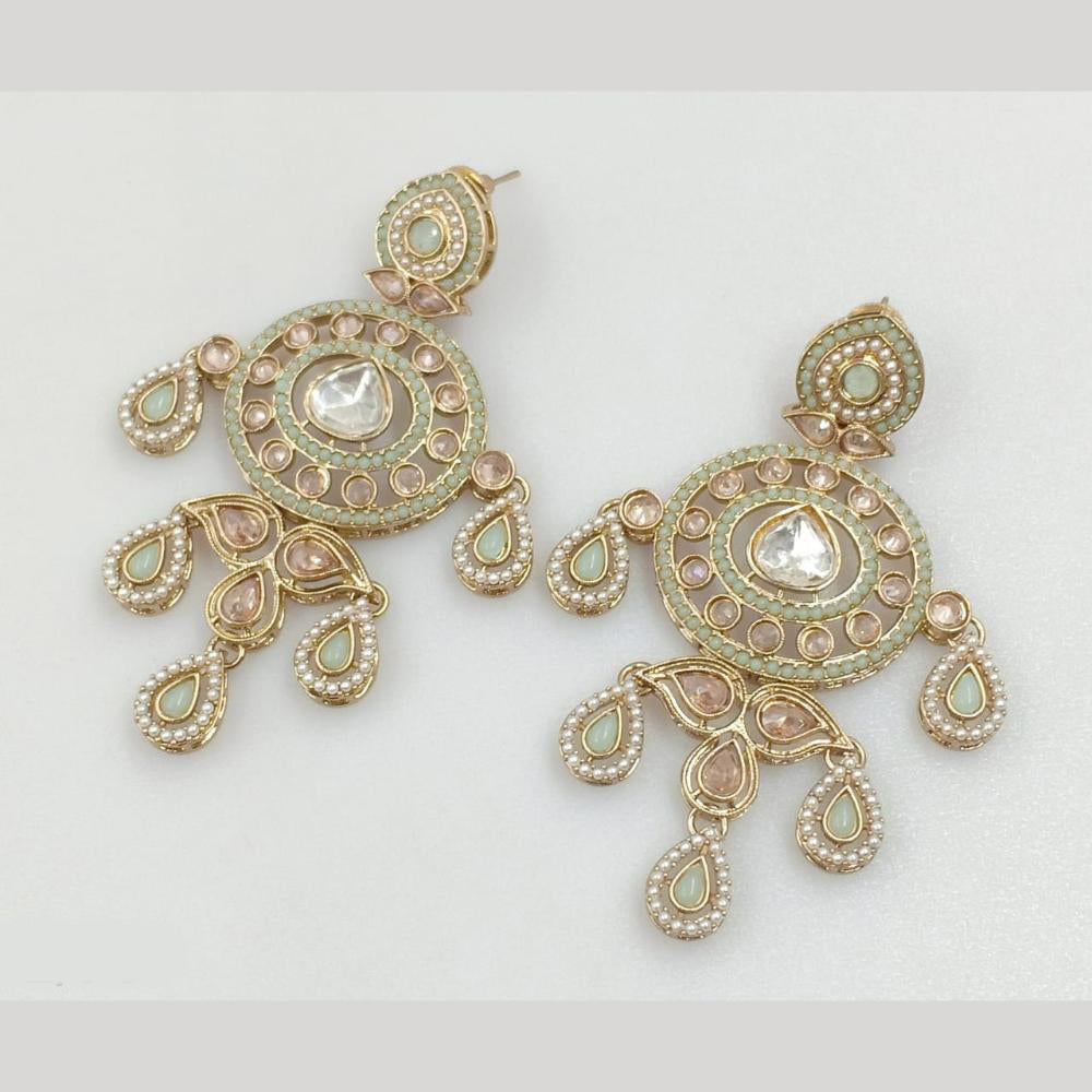 Rajwadi Collection Gold Pated Crystal Stone Dangler Earrings