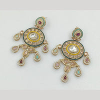 Rajwadi Collection Gold Pated Crystal Stone Dangler Earrings